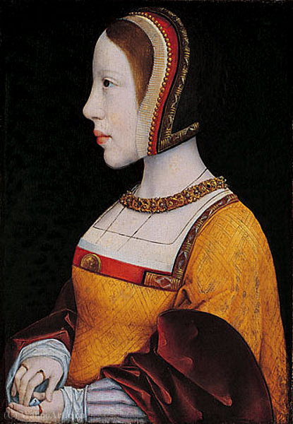 Wikioo.org – L'Enciclopedia delle Belle Arti - Pittura, Opere di Master Of Magdalen - Ritratto di Isabella d Austria, regina di Danimarca.