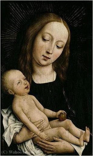 Wikioo.org – La Enciclopedia de las Bellas Artes - Pintura, Obras de arte de Master Of Magdalen - La Virgen y el Niño con un Apple
