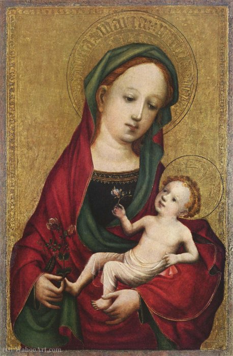 Wikioo.org - The Encyclopedia of Fine Arts - Painting, Artwork by Master Of Saint Veronica - Madonna with the pea blossom