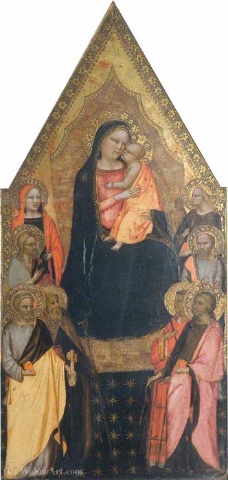 Wikioo.org - The Encyclopedia of Fine Arts - Painting, Artwork by Master Of San Lucchese - Madonna and Child Enthroned with Saints