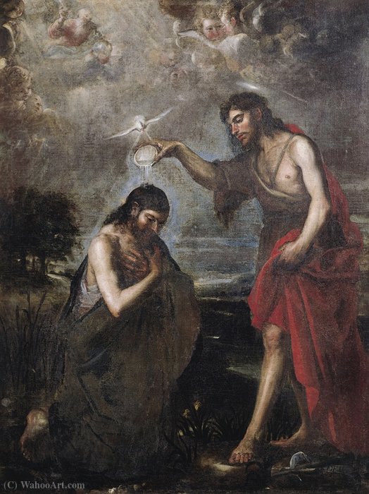 Wikioo.org – La Enciclopedia de las Bellas Artes - Pintura, Obras de arte de Mateo The Younger Cerezo - El bautismo de Cristo