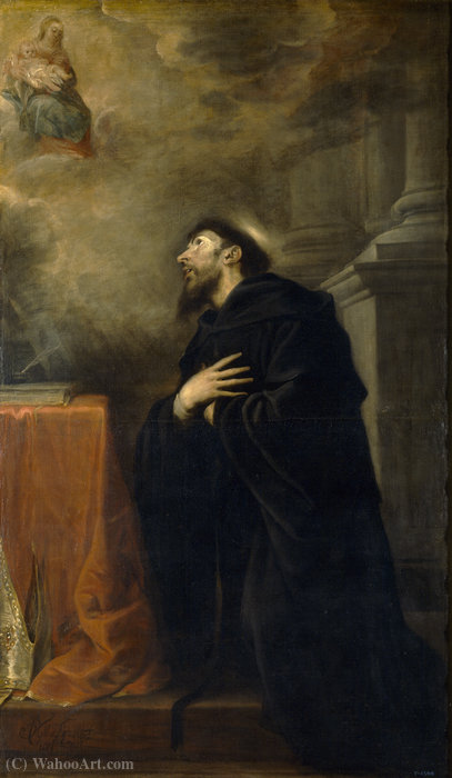 Wikioo.org - The Encyclopedia of Fine Arts - Painting, Artwork by Mateo The Younger Cerezo - Vision of St. Augustine
