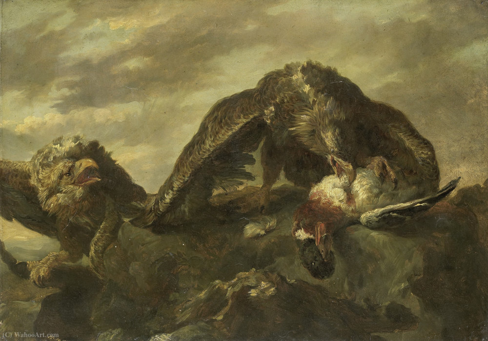 WikiOO.org - Encyclopedia of Fine Arts - Målning, konstverk Matthijs Maris - Eagles on rocks