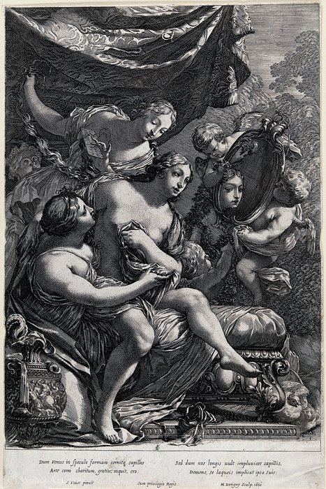 WikiOO.org - Encyclopedia of Fine Arts - Maalaus, taideteos Michel Dorigny - Venus at her toilet