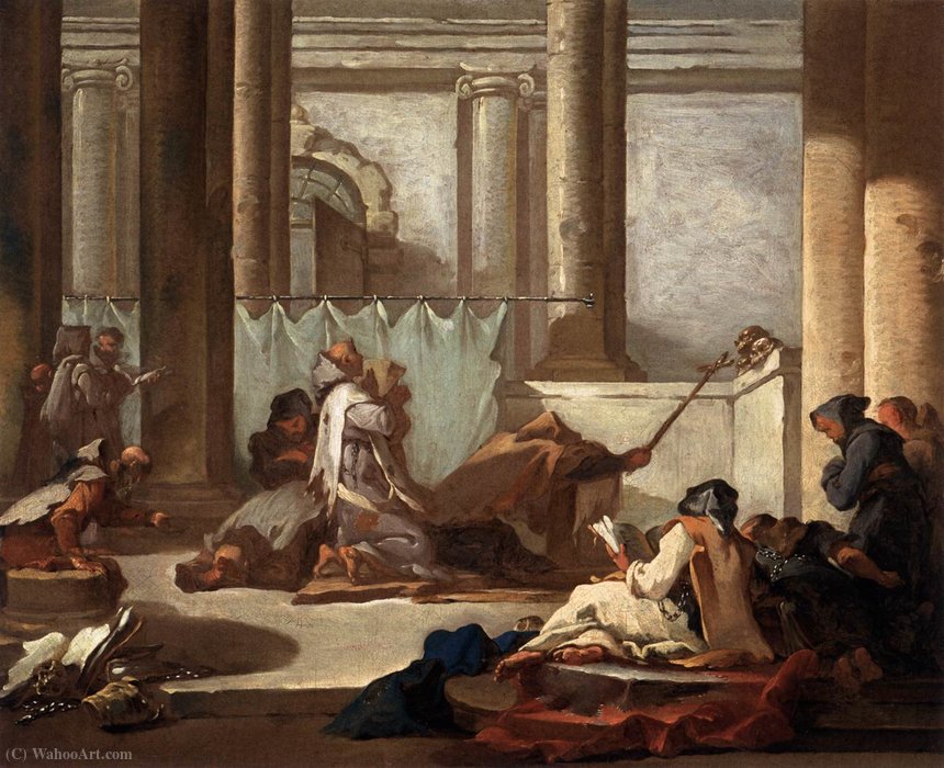 Wikioo.org – L'Enciclopedia delle Belle Arti - Pittura, Opere di Michel François Dandré Bardon - L adorazione di teschi