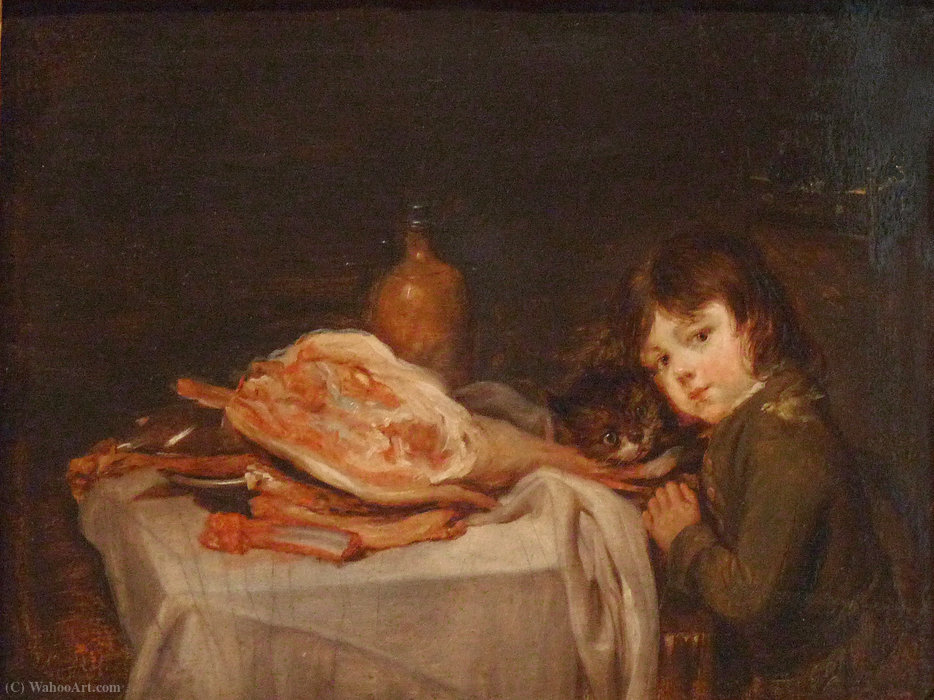 Wikioo.org - The Encyclopedia of Fine Arts - Painting, Artwork by Michel Martin Drolling - Child with lamb