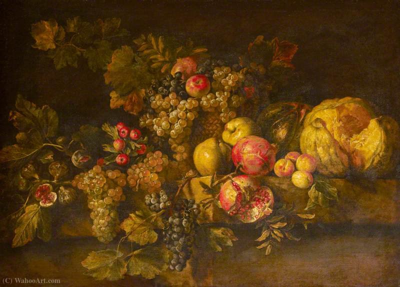 Wikioo.org – La Enciclopedia de las Bellas Artes - Pintura, Obras de arte de Michele Pace Del Campidoglio - Pieza de fruta