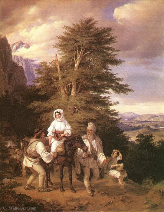 WikiOO.org - Enciklopedija dailės - Tapyba, meno kuriniai Miklos Barabas - Romanian Family Going to the Fair