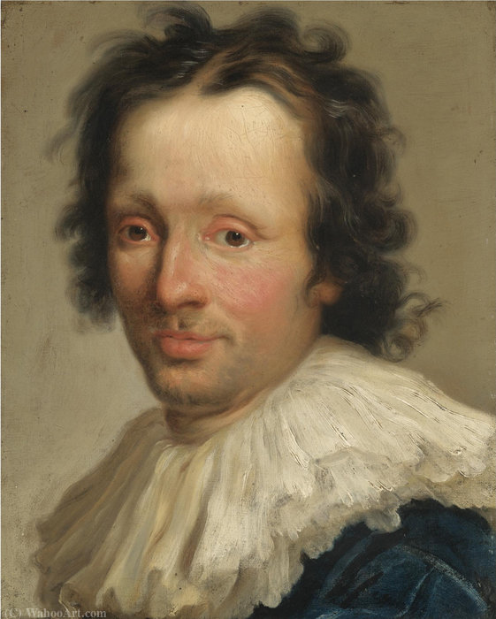 WikiOO.org - 백과 사전 - 회화, 삽화 Niccolò Cassana - Portrait of an artist, head and shoulders, in a white ruff