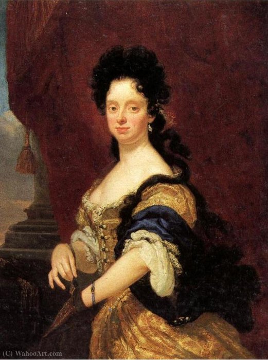 Wikioo.org – L'Encyclopédie des Beaux Arts - Peinture, Oeuvre de Niccolò Cassana - Portrait d Anna Maria Luisa de Medici, électrice Palatine