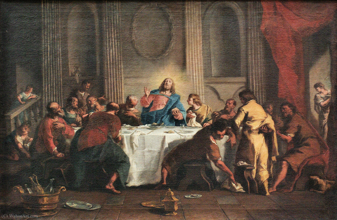 WikiOO.org - Εγκυκλοπαίδεια Καλών Τεχνών - Ζωγραφική, έργα τέχνης Nicola Grassi - The last supper