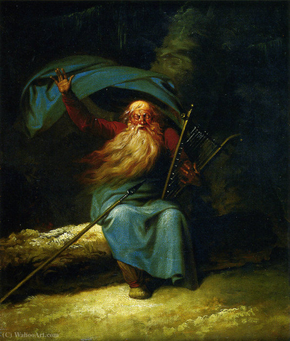 Wikioo.org – L'Encyclopédie des Beaux Arts - Peinture, Oeuvre de Nicolai Abraham Abildgaard - Chant du cygne d Ossian