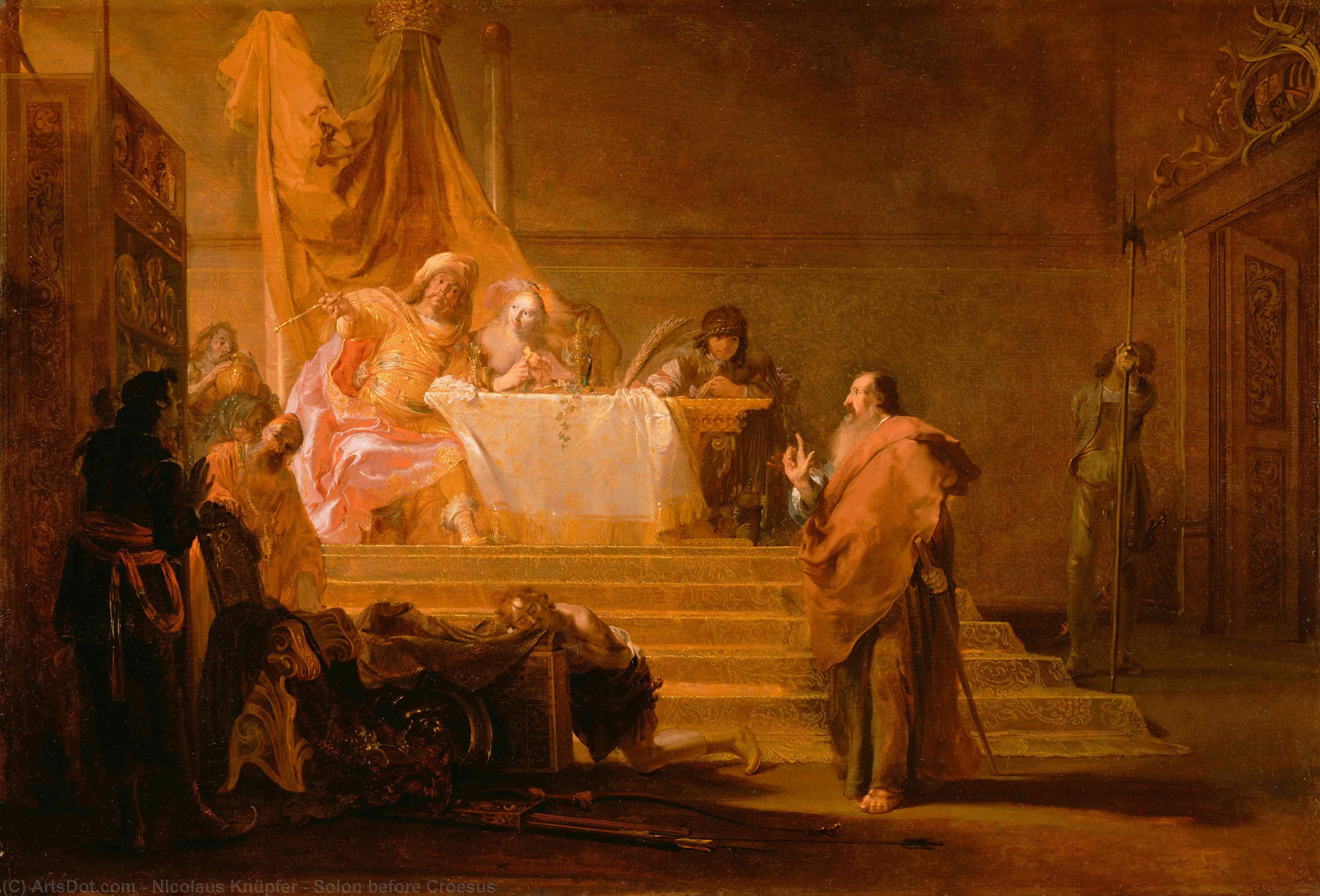 Wikioo.org - The Encyclopedia of Fine Arts - Painting, Artwork by Nicolaus Knüpfer - Solon before Croesus