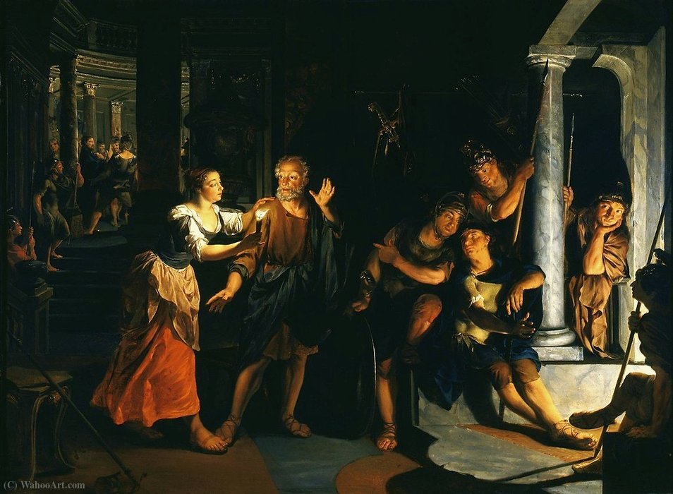 WikiOO.org - Енциклопедия за изящни изкуства - Живопис, Произведения на изкуството Nicolaus Knüpfer - The Denial of Saint Peter