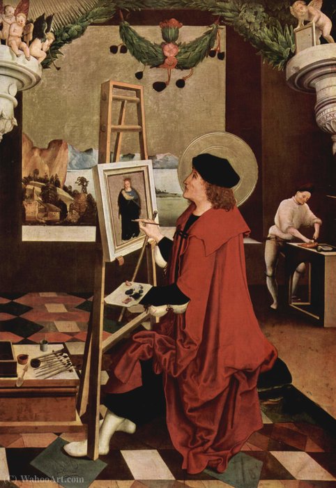 Wikioo.org - The Encyclopedia of Fine Arts - Painting, Artwork by Niklaus Manuel - Hl. Lukas, die Madonna malend, Altarflügel