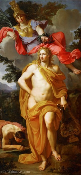 Wikioo.org - สารานุกรมวิจิตรศิลป์ - จิตรกรรม Noel Nicolas Coypel - Apollo Crowned by Minerva