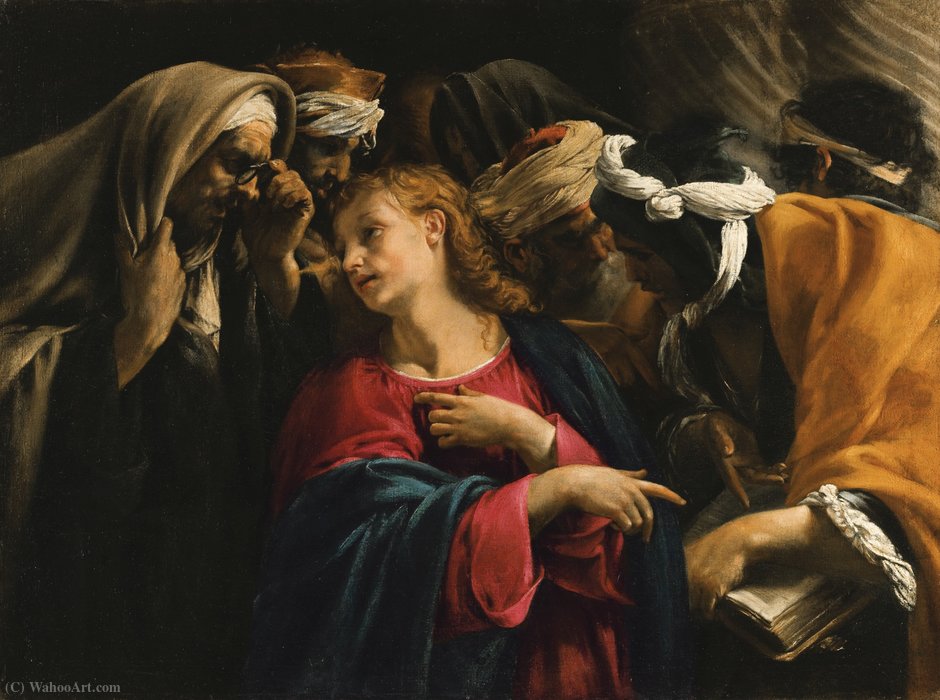 WikiOO.org - Encyclopedia of Fine Arts - Lukisan, Artwork Orazio Borgianni - Christ amongst the Doctors