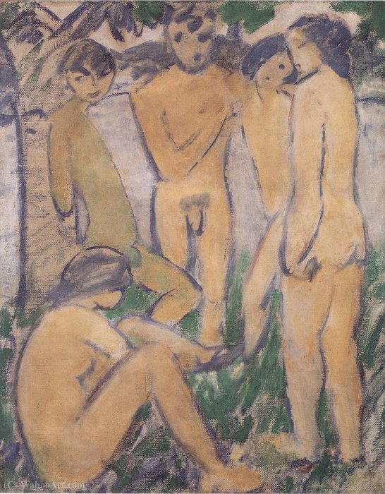 Wikioo.org – L'Enciclopedia delle Belle Arti - Pittura, Opere di Otto Mueller - Cinque atti su acqua