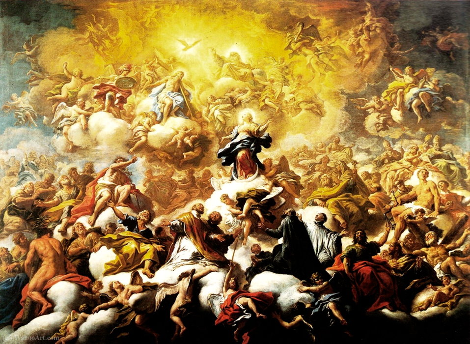 Wikioo.org - The Encyclopedia of Fine Arts - Painting, Artwork by Paolo De Matteis - The Triumph and Glory of the Immaculate Conception