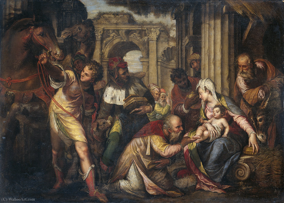 Wikioo.org - The Encyclopedia of Fine Arts - Painting, Artwork by Paolo Farinati - The Adoration of the Magi