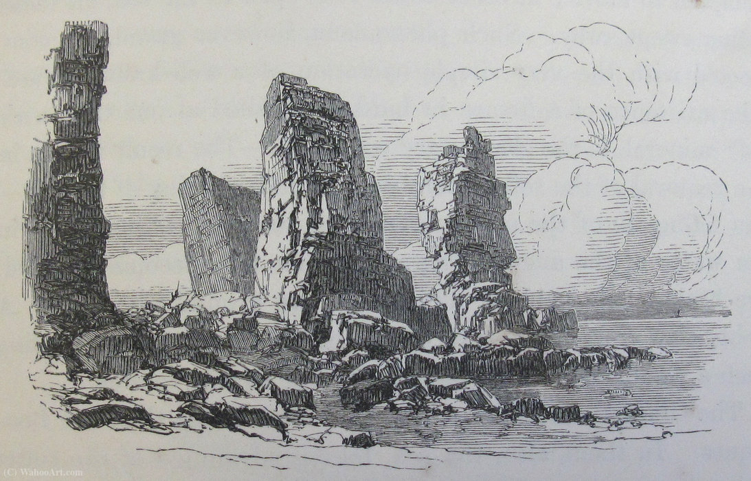 WikiOO.org - Encyclopedia of Fine Arts - Maleri, Artwork Paul Jacob Naftel - The Autelet rocks, Sark