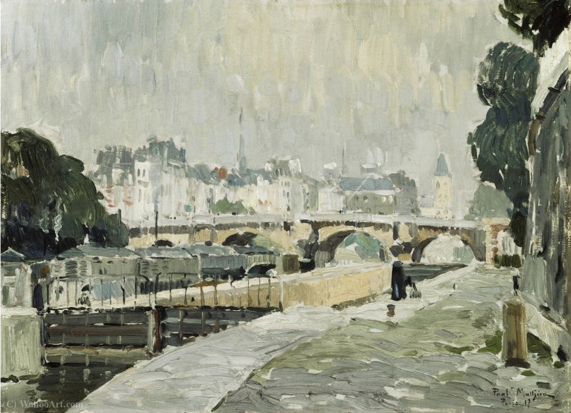 WikiOO.org - Encyclopedia of Fine Arts - Festés, Grafika Paul Mathieu - A View of the Seine