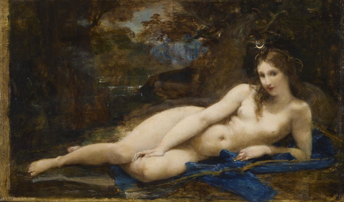 WikiOO.org - אנציקלופדיה לאמנויות יפות - ציור, יצירות אמנות Paul-Jacques-Aimé Baudry - Diana reposing