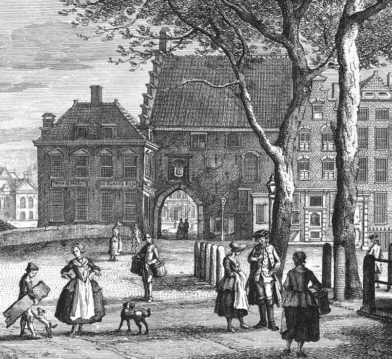 WikiOO.org - Encyclopedia of Fine Arts - Maalaus, taideteos Paulus Constantin La Fargue - The Prison Gate in The Hague, the Netherlands in (1764)