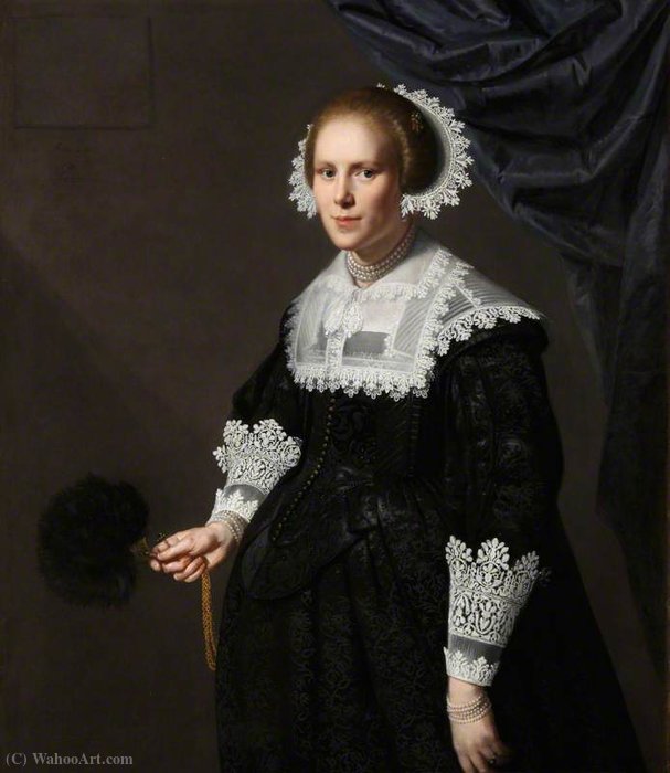 Wikioo.org - The Encyclopedia of Fine Arts - Painting, Artwork by Paulus Moreelse - Portrait of an Unknown Lady