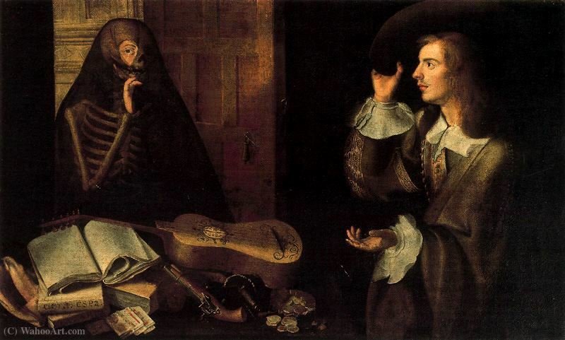 Wikioo.org - The Encyclopedia of Fine Arts - Painting, Artwork by Pedro De Camprobín - The Gentleman and Death