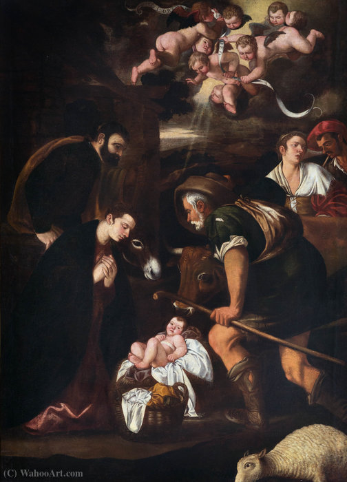 WikiOO.org - Encyclopedia of Fine Arts - Maleri, Artwork Pedro Orrente - Adoration of the Shepherds