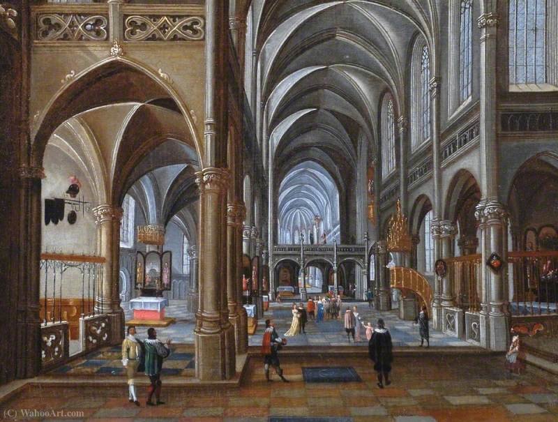 Wikioo.org - The Encyclopedia of Fine Arts - Painting, Artwork by Peeter Neeffs The Elder - Interior of a Catholic Church