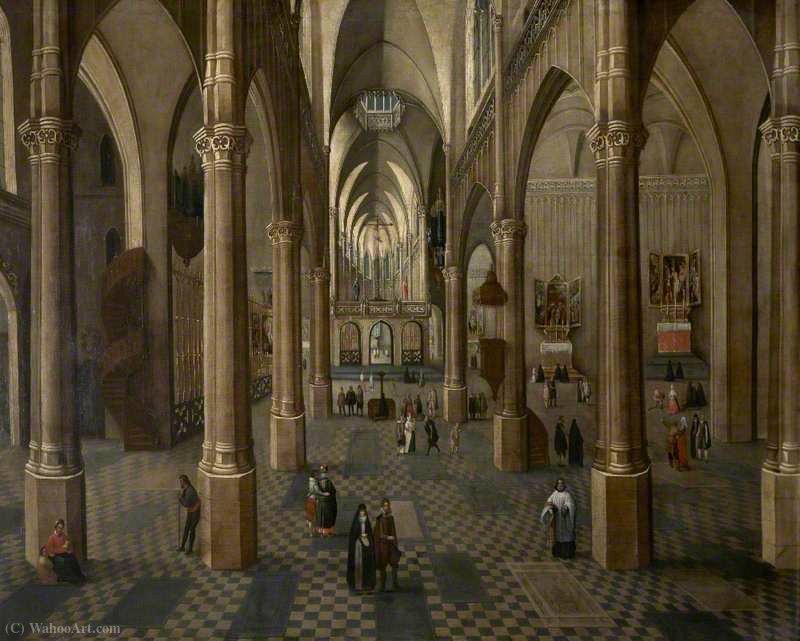 Wikioo.org - The Encyclopedia of Fine Arts - Painting, Artwork by Peeter Neeffs The Elder - Interior of Antwerp Cathedral