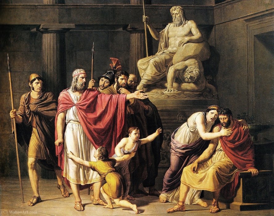 Wikioo.org - Die Enzyklopädie bildender Kunst - Malerei, Kunstwerk von Pelagio Palagi - Cleombrotus bestellt in die Verbannung durch Leonidas II König von Sparta