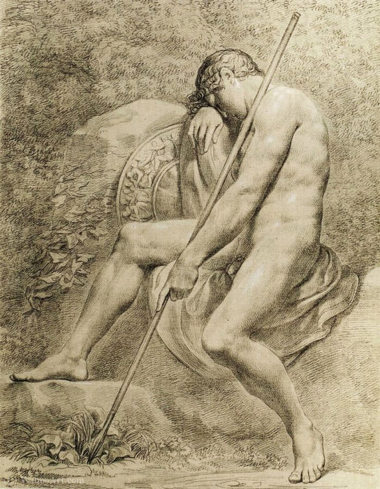 WikiOO.org - אנציקלופדיה לאמנויות יפות - ציור, יצירות אמנות Pelagio Palagi - The sleeping Endymion
