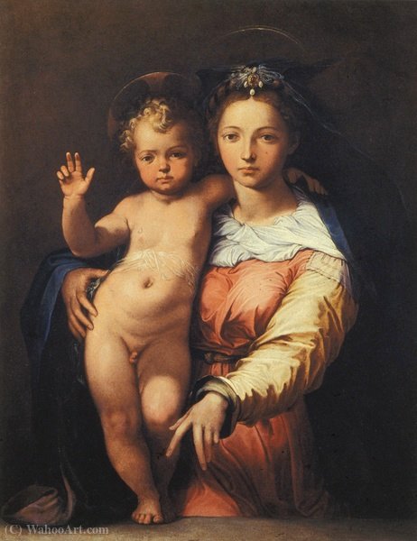 Wikioo.org - The Encyclopedia of Fine Arts - Painting, Artwork by Perino Del Vaga (Piero Buonaccorsi) - Madonna with Child