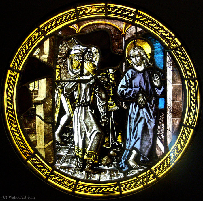 WikiOO.org - Encyclopedia of Fine Arts - Lukisan, Artwork Peter Hemmel Von Andlau - Attempted stoning of Christ