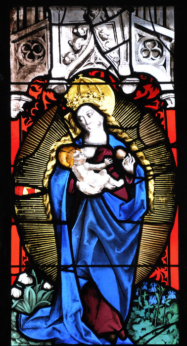 Wikioo.org - The Encyclopedia of Fine Arts - Painting, Artwork by Peter Hemmel Von Andlau - Bad Urach St Amandus window aureole Madonna