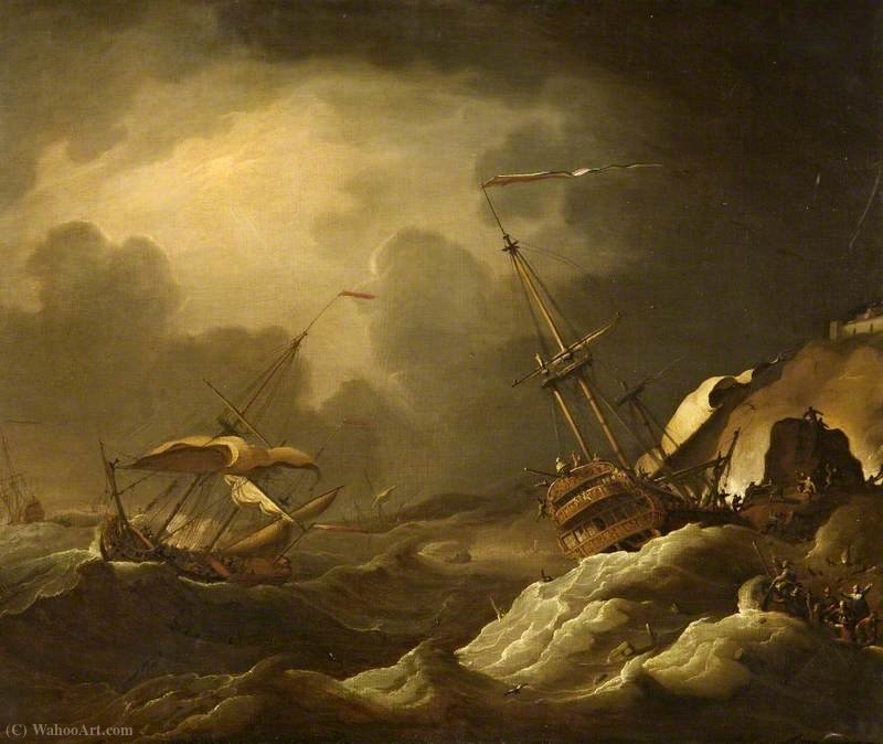 Wikioo.org - The Encyclopedia of Fine Arts - Painting, Artwork by Peter Monamy - Shipwreck