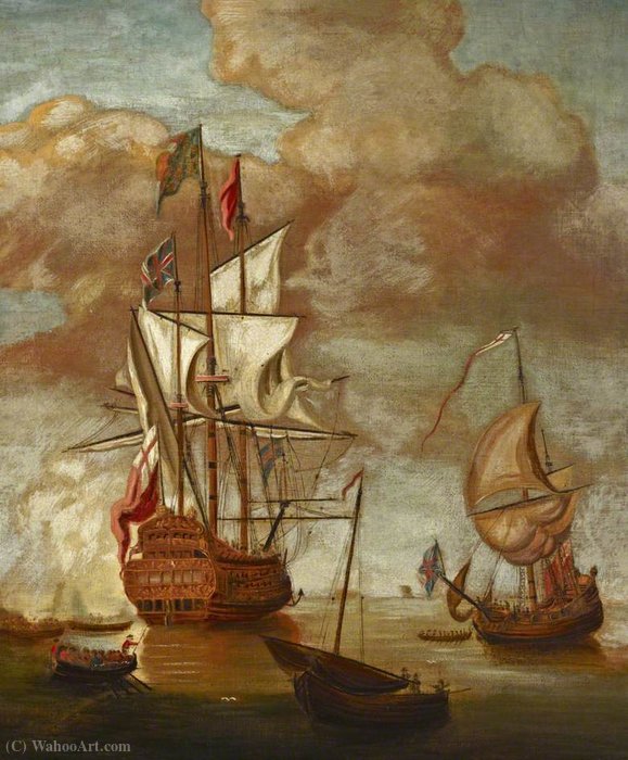 WikiOO.org - Енциклопедия за изящни изкуства - Живопис, Произведения на изкуството Peter Monamy - Sovereign of the Seas