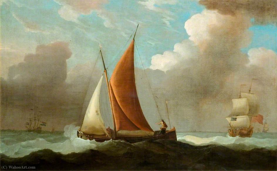 WikiOO.org - Encyclopedia of Fine Arts - Maalaus, taideteos Peter Monamy - Vessels at Sea
