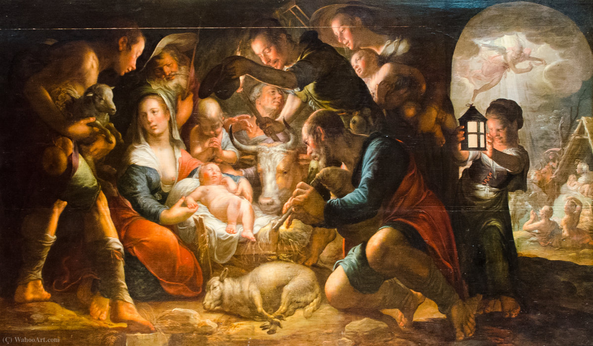 WikiOO.org - Encyclopedia of Fine Arts - Malba, Artwork Peter Wtewael - The Adoration of the Shepherds