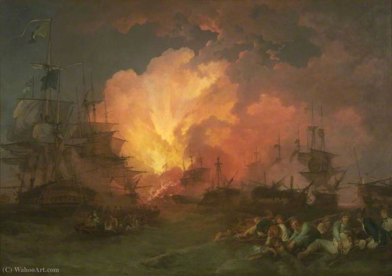 WikiOO.org - Encyclopedia of Fine Arts - Maľba, Artwork Philip Jacques De Loutherbourg - The Battle of the Nile