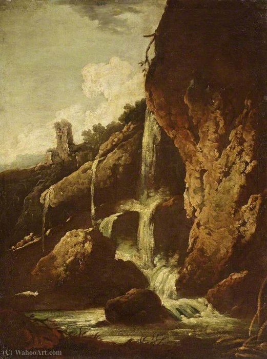 WikiOO.org - Encyclopedia of Fine Arts - Maľba, Artwork Philipp Peter Roos - A waterfall