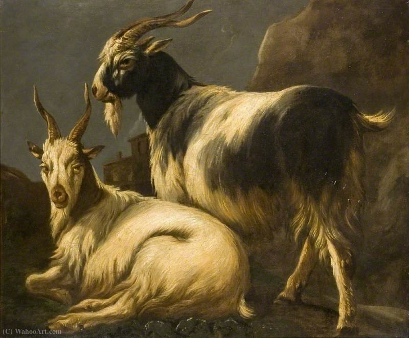 Wikioo.org - The Encyclopedia of Fine Arts - Painting, Artwork by Philipp Peter Roos - Study of Goats