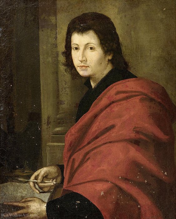 Wikioo.org - The Encyclopedia of Fine Arts - Painting, Artwork by Pierfrancesco Di Jacopo Foschi - Portrait of a man, writing
