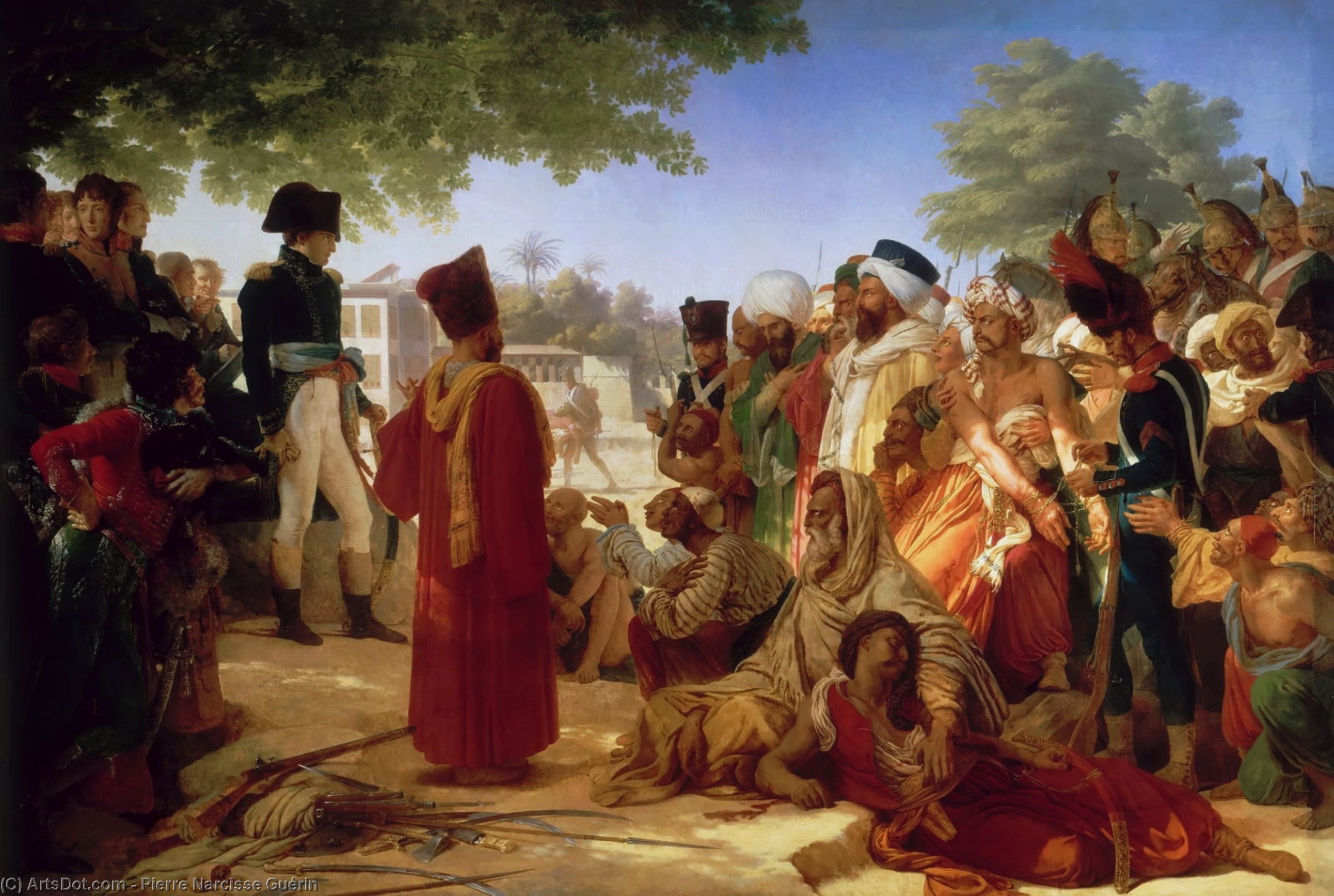 Wikoo.org - موسوعة الفنون الجميلة - اللوحة، العمل الفني Pierre Narcisse Guérin - Napoleon Bonaparte Pardoning the Rebels at Cairo