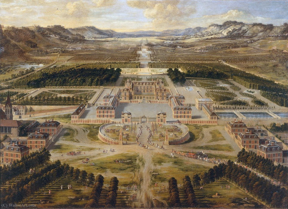 Wikioo.org – L'Enciclopedia delle Belle Arti - Pittura, Opere di Patel Pierre (Patel Le Père) - La Reggia di Versailles circa (1668)