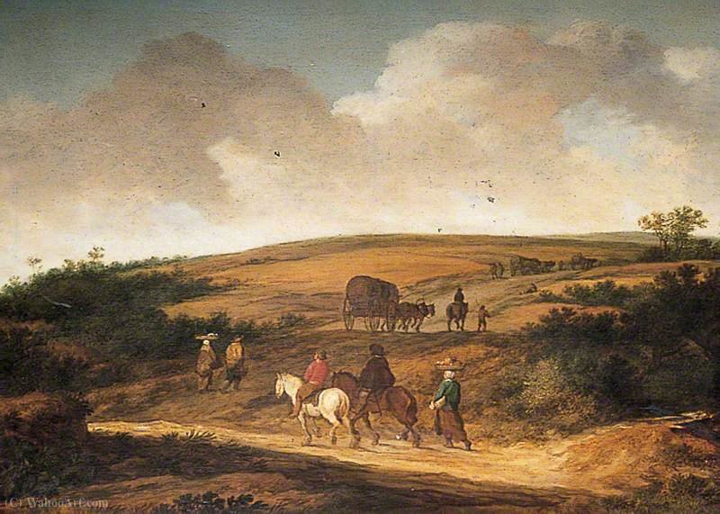 Wikioo.org - The Encyclopedia of Fine Arts - Painting, Artwork by Pieter De Molyn - Landscape with Travelling Figures