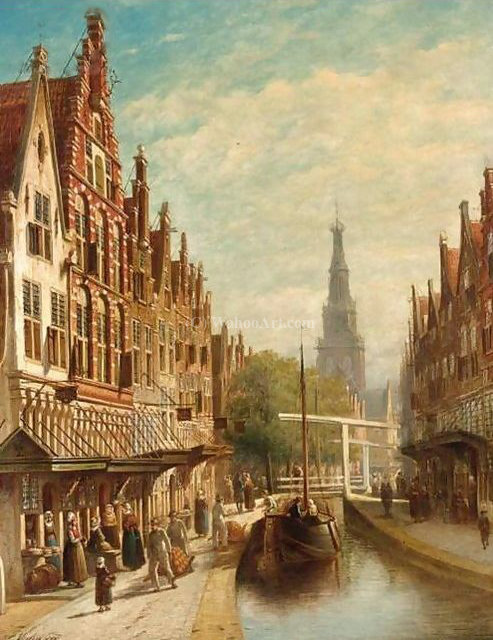 WikiOO.org - Encyclopedia of Fine Arts - Schilderen, Artwork Pieter Gerard Vertin - View of Alkmaar